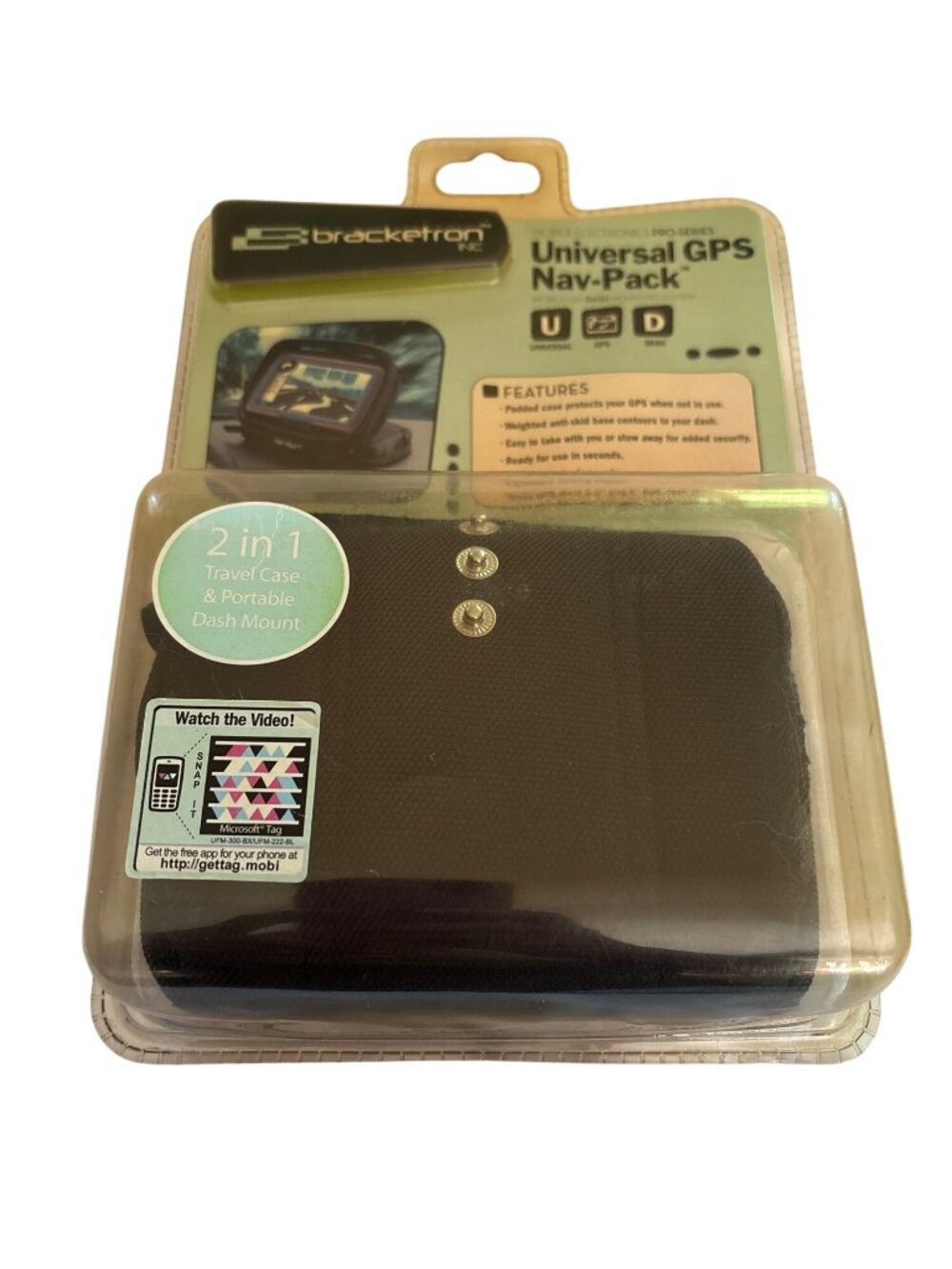 Bracketron Universal GPS Nav-Pack 2-In-1 Travel Case & Portable Dash Mount